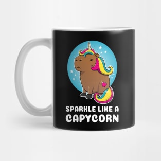 Sparkle like a capycorn Cartoon Capybara Unicorn Mug